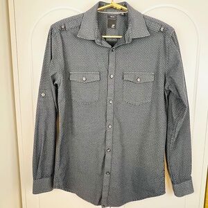 J.Ferrar Men's Casual Button Up Check Pattern Shirt